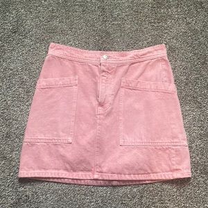 Madewell pink denim high rise mini skirt, size 27